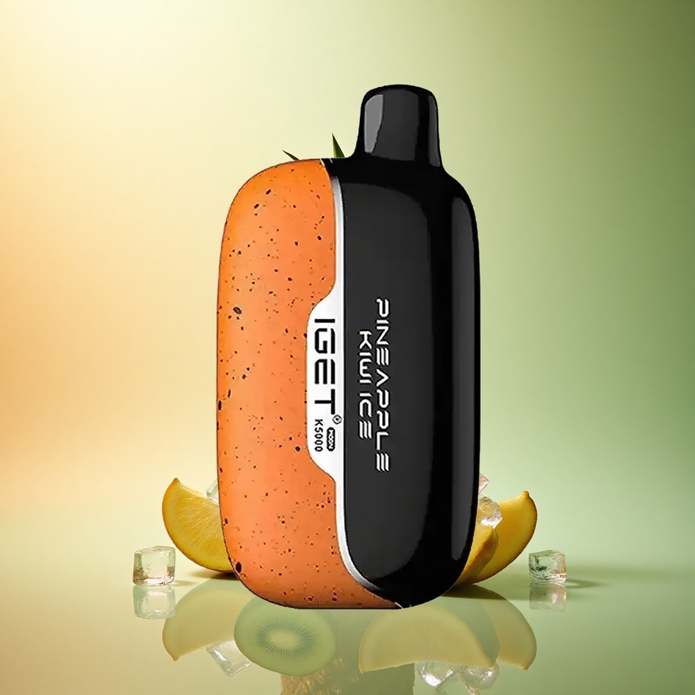 IGET Moon K5000 Puffs أناناس كيوي جليد مع شبكة 1.35 أوم وحجم 49.5x25.3x99.4 مم