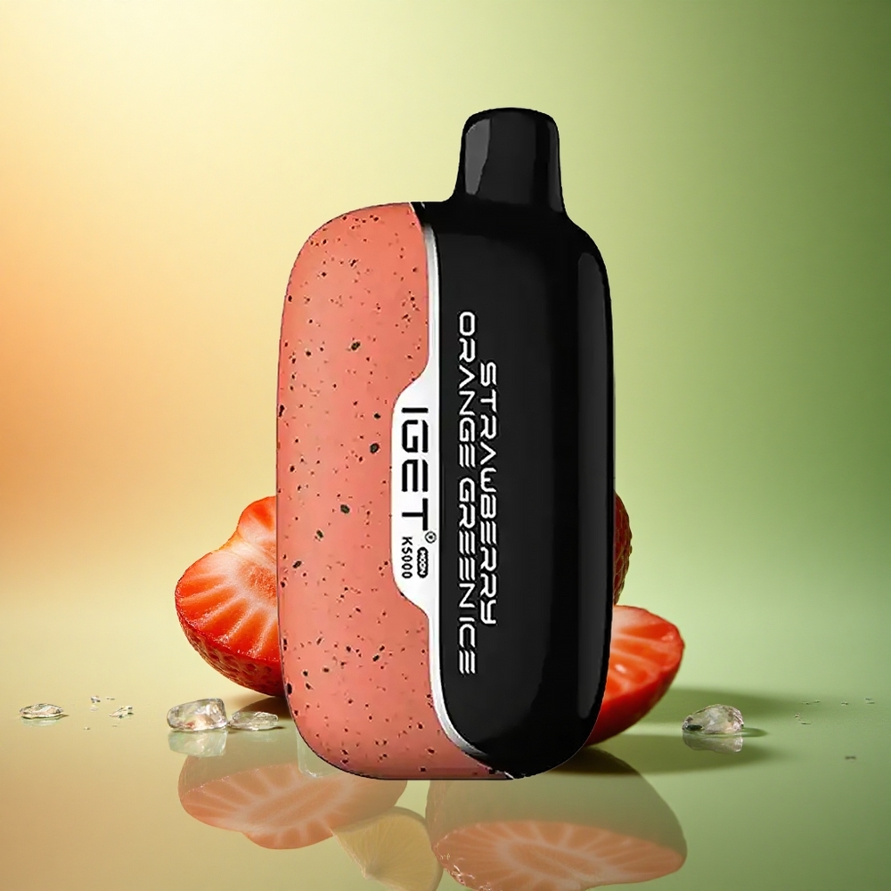 IGET Moon K5000 Puffs الفراولة البرتقالي الجليد الأخضر بحجم ٩٩٫٤ مم ووزن ٨١٫٥ جرام
