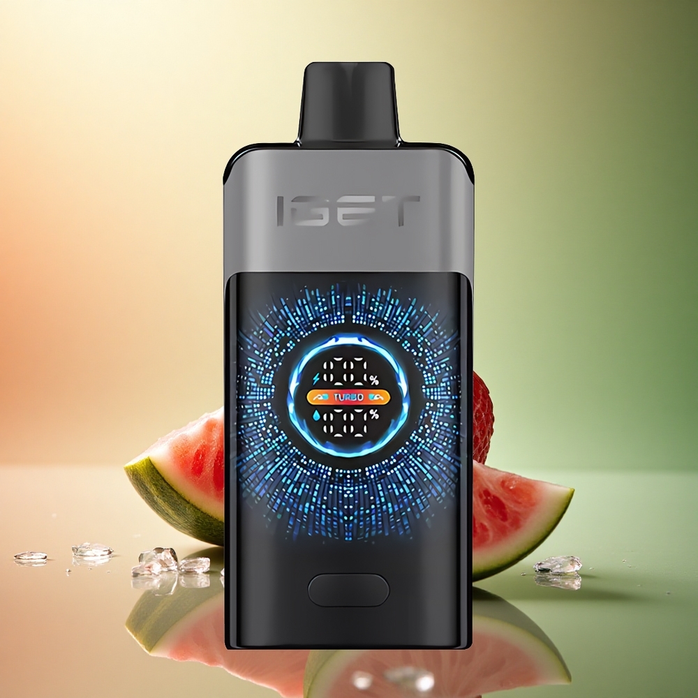 IGET ONE 12000 Puffs فراولة بطيخ مثلج بشاشة ملونة كبيرة و 2700 مللي أمبير