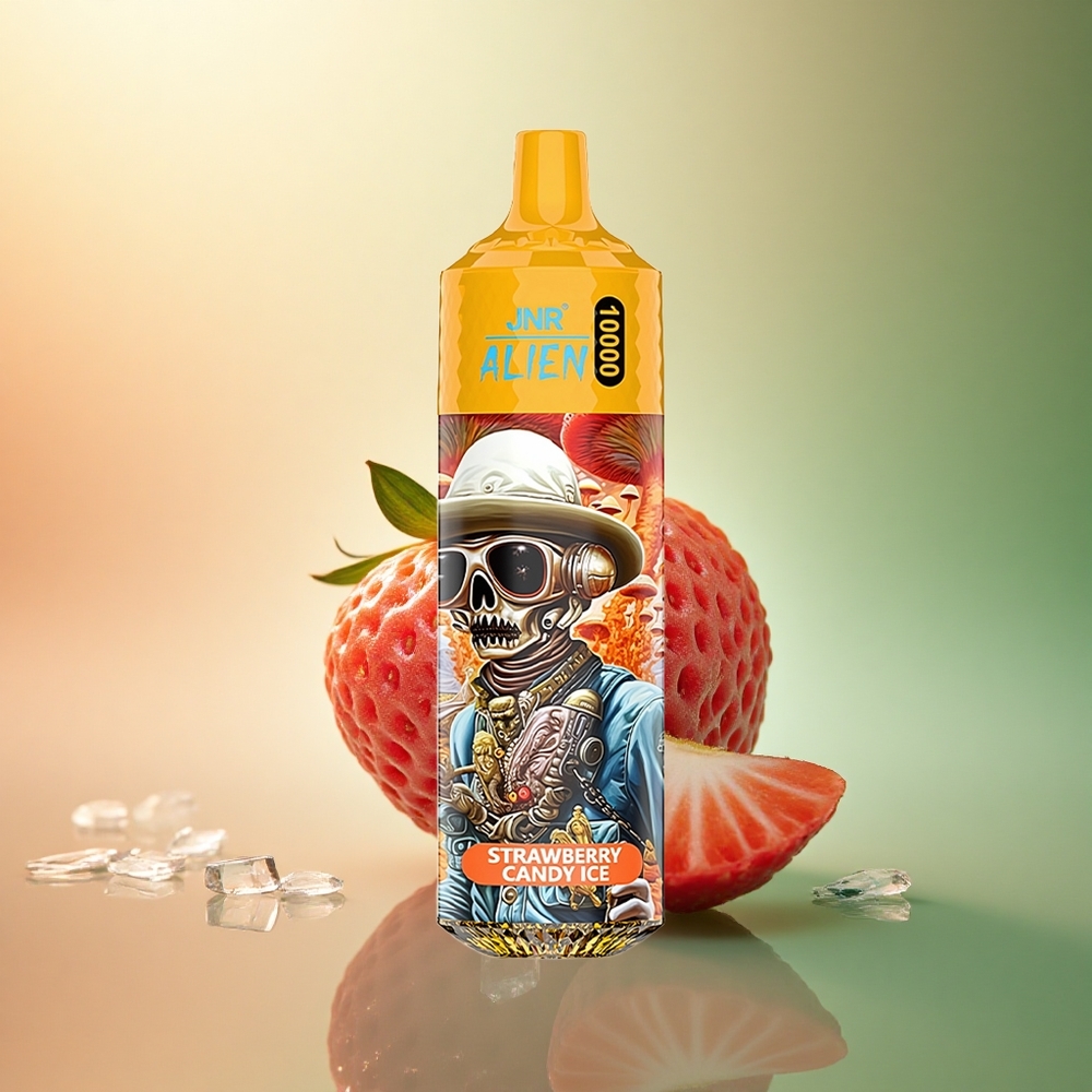 JNR Alien 10000 آيسي حلوى الفراولة مع بطارية 850 مللي أمبير وإضاءة LED