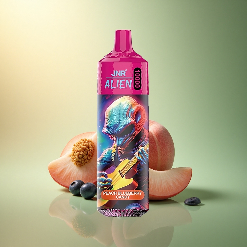 JNR Alien 10000 حلوى الخوخ والعنب البري مع بطارية 850 مللي أمبير وإضاءة LED