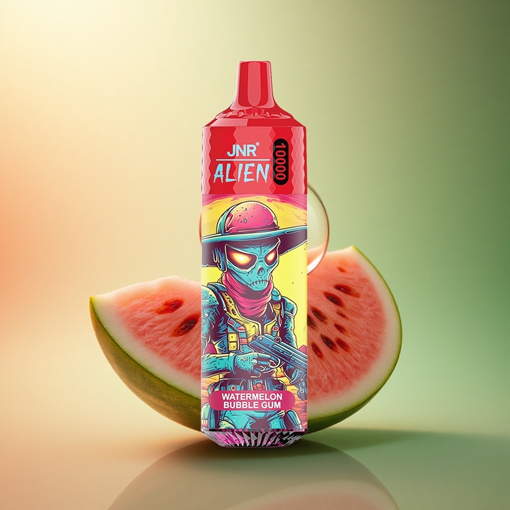 JNR Alien 10000 علكة البطيخ الفقاعية مع بطارية 850 مللي أمبير وسرعة شحن نوع سي
