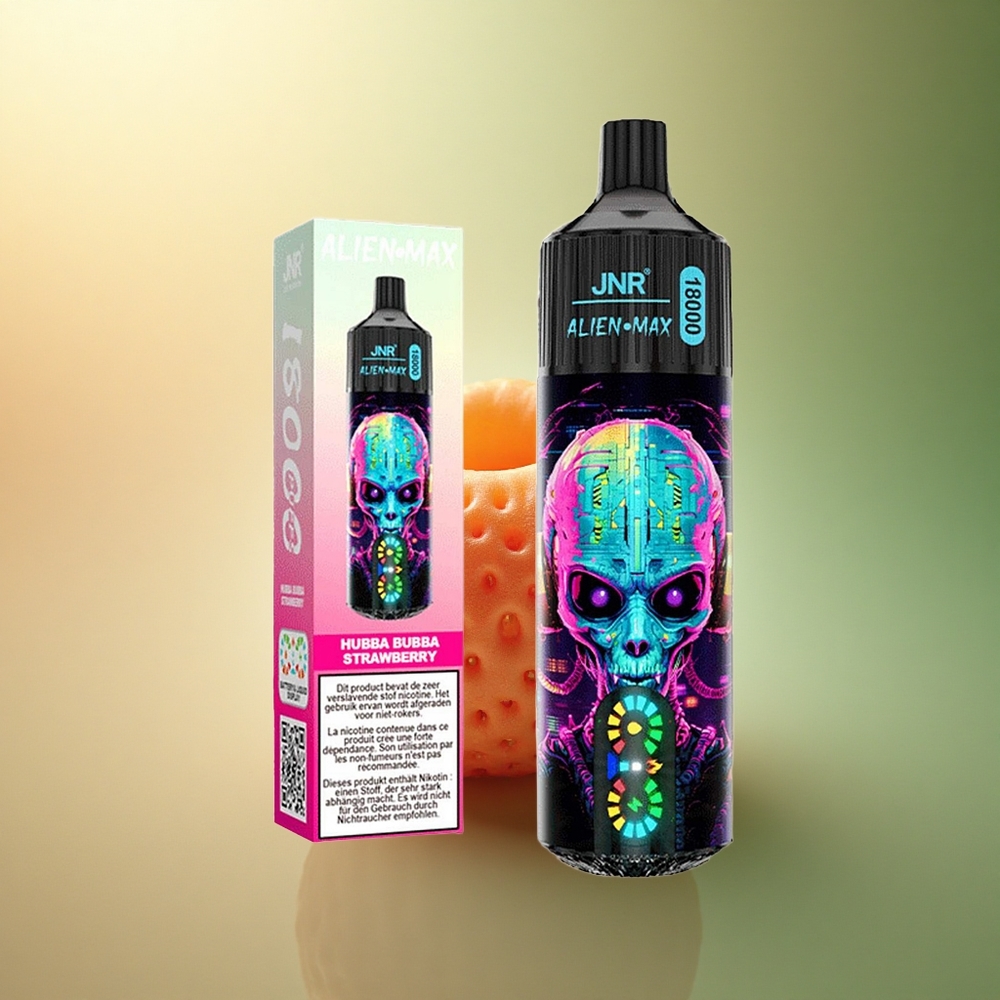 JNR Alien Max 18000 حبة بوبة فراولة بشاشة ذكية ونيكوتين 5% و850 مللي أمبير