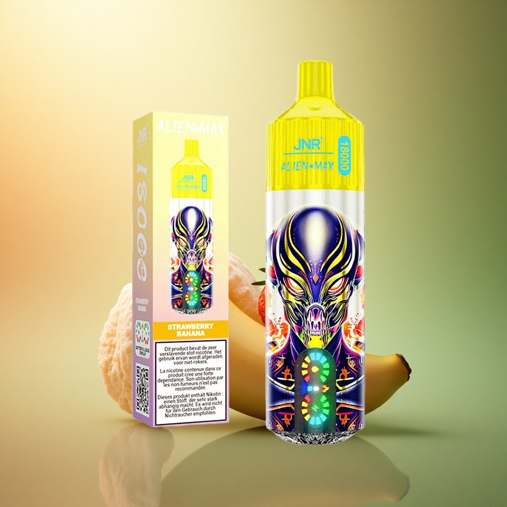 JNR Alien Max 18000 فراولة موز مع شاشة ذكية ونيكوتين 5%