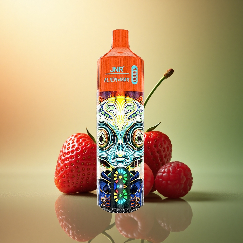 JNR Alien Max 18000 فراولة توت عُلّيق كرز مع بطارية 850mAh ونيكوتين 5%