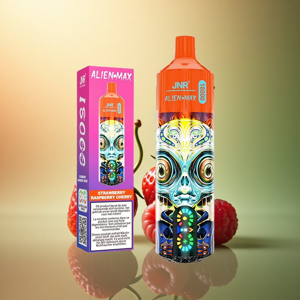 JNR Alien Max 18000 فراولة توت عُلّيق كرز مع بطارية 850mAh ونيكوتين 5%