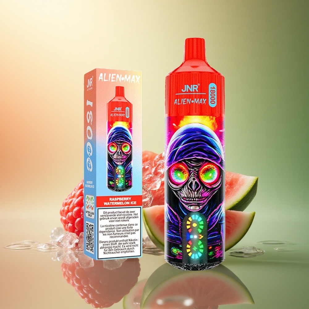 JNR Alien Max 18000 توت العليق البطيخ المثلج مع شحن سريع نوع-C و 850 مللي أمبير