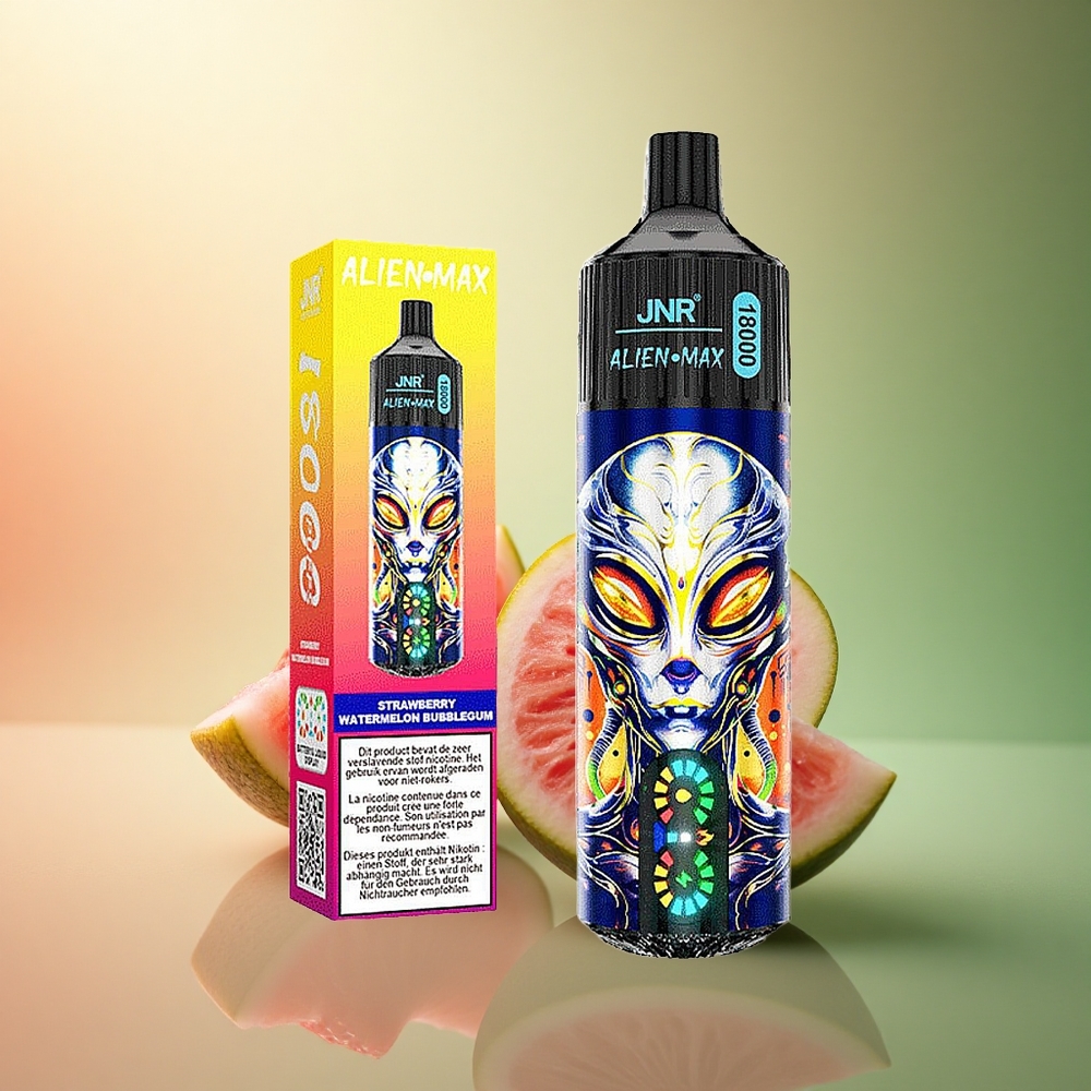 JNR Alien Max 18000 علكة فراولة وبطيخ بشاشة LED مزدوجة ونيكوتين 5%