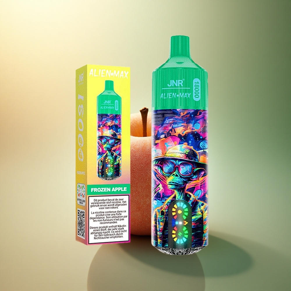 JNR Alien Max 18000 التفاحة المجمدة مع شاشة LED ذكية ونيكوتين 5%