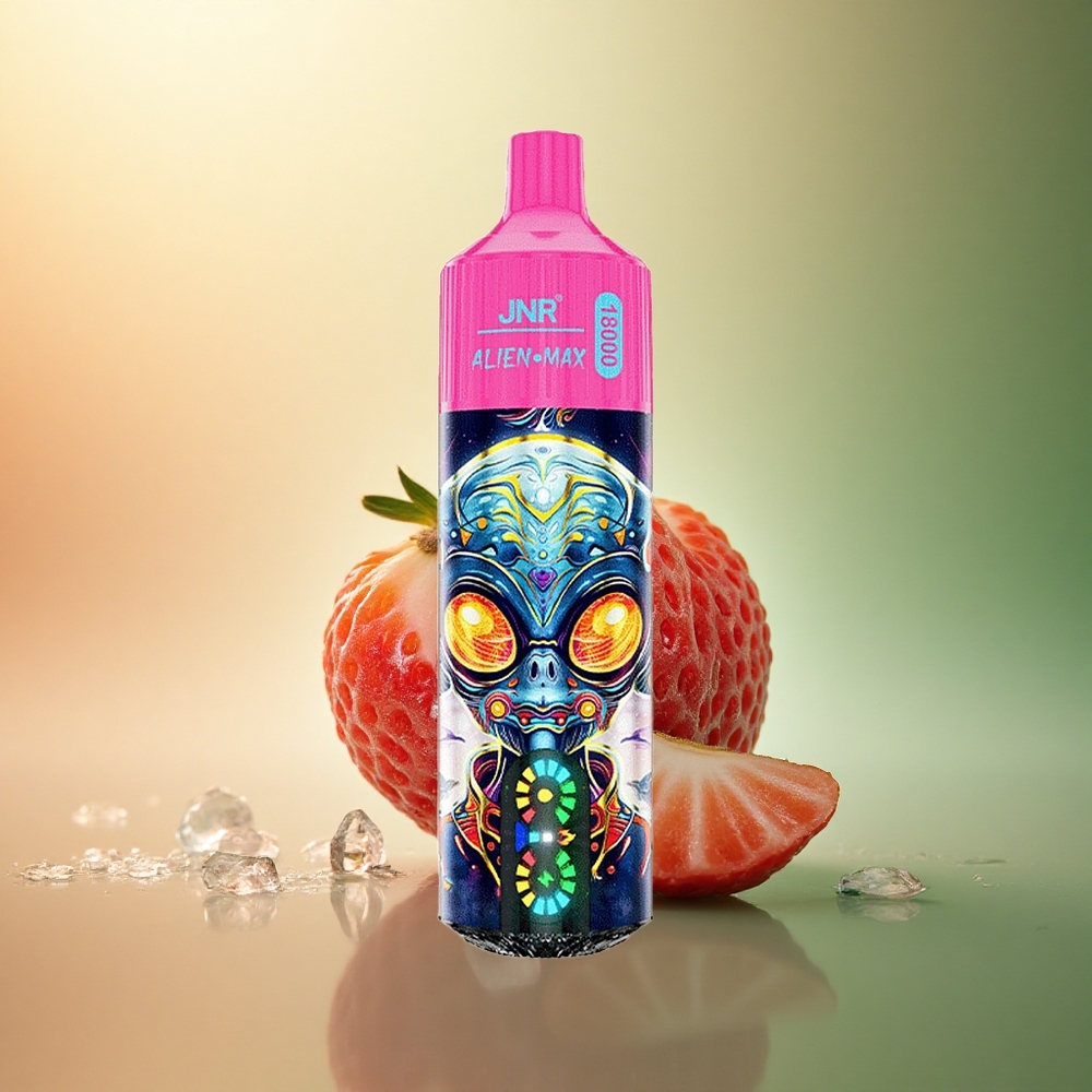 JNR Alien Max 18000 فراولة آيس - شاشة LED - ملف مزدوج - 850 مللي أمبير