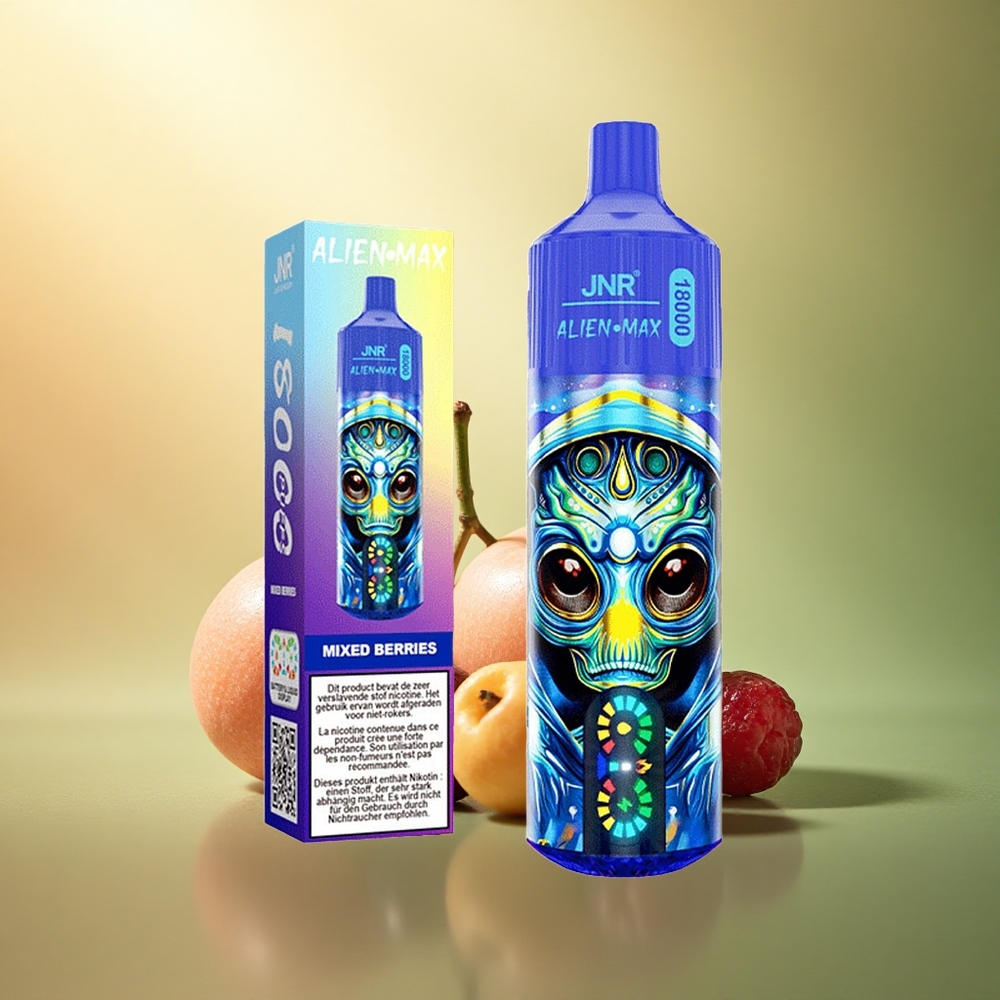 JNR Alien Max 18000 توت مشكل بشاشة LED وملف مزدوج وبطارية 850mAh
