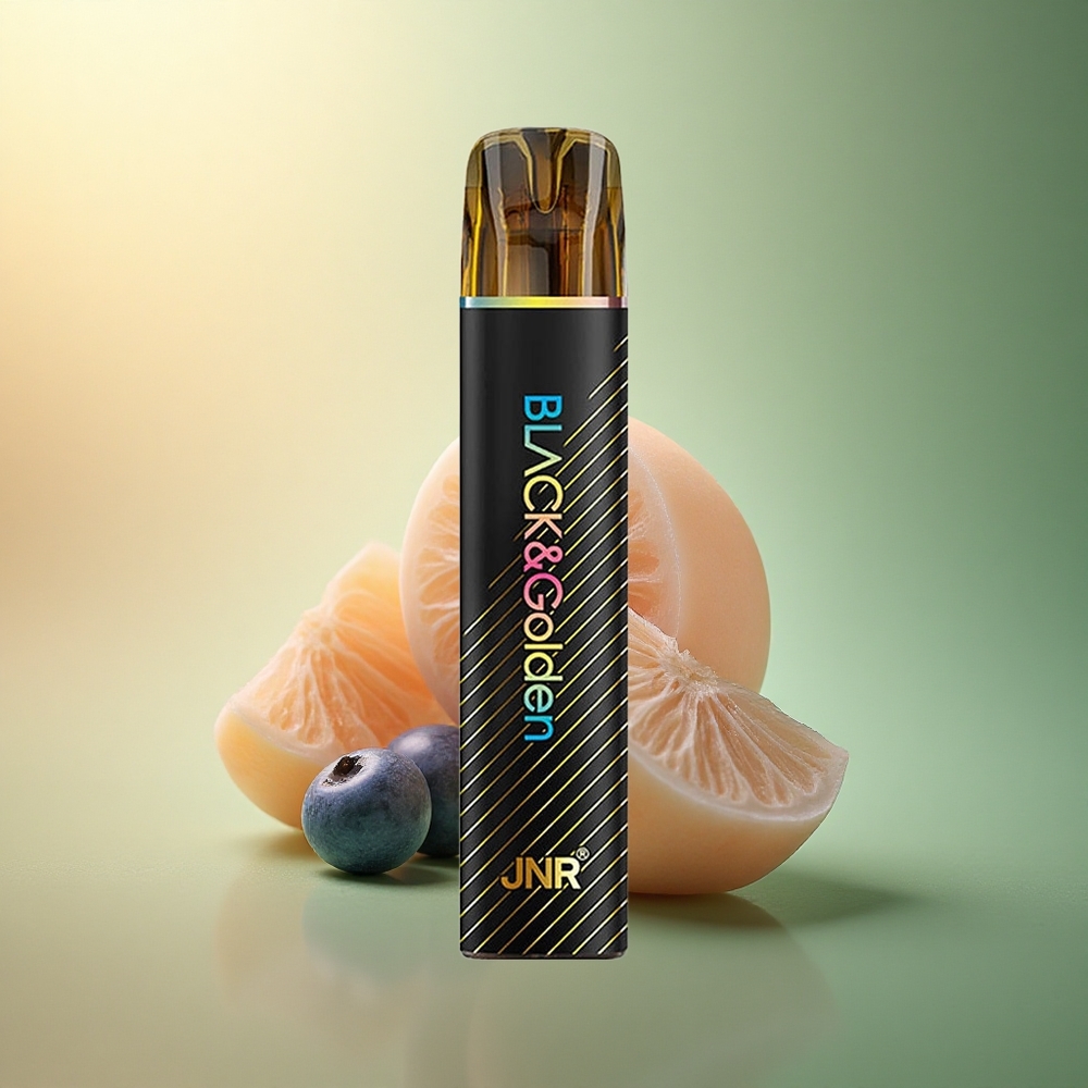 JNR Black&Golden 600+200 علكة التوت الأزرق الفقاعية مع سعة بطارية 550 مللي أمبير وسعة سائل إلكتروني 2 مل
