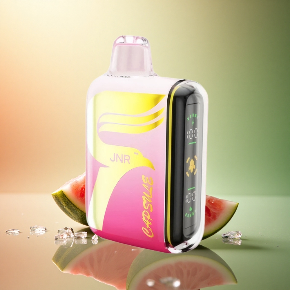 JNR Capsule 15000 فراولة بطيخ مثلج بشاشة ذكية ونيكوتين 5%