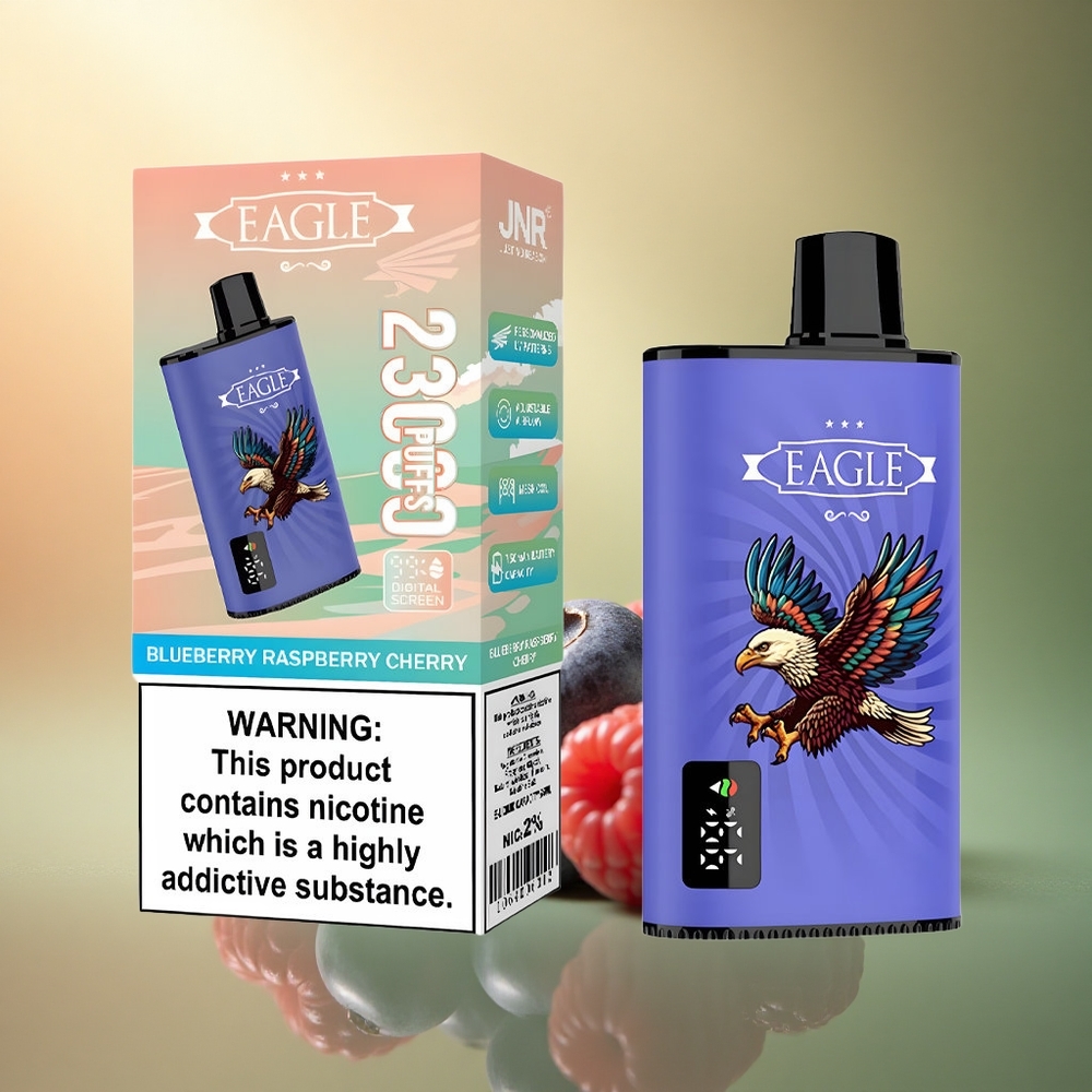 JNR EAGLE Smart 23000 توت العليق التوت البري الكرز مع شاشة رقمية وملف شبكي 1.0 أوم وبطارية 750 مللي أمبير