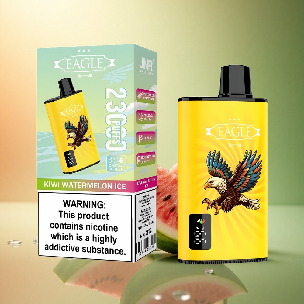 JNR EAGLE Smart 23000 كيوي بطيخ مثلج بشاشة رقمية وملف شبكي 1.0 أوم وبطارية 750 مللي أمبير