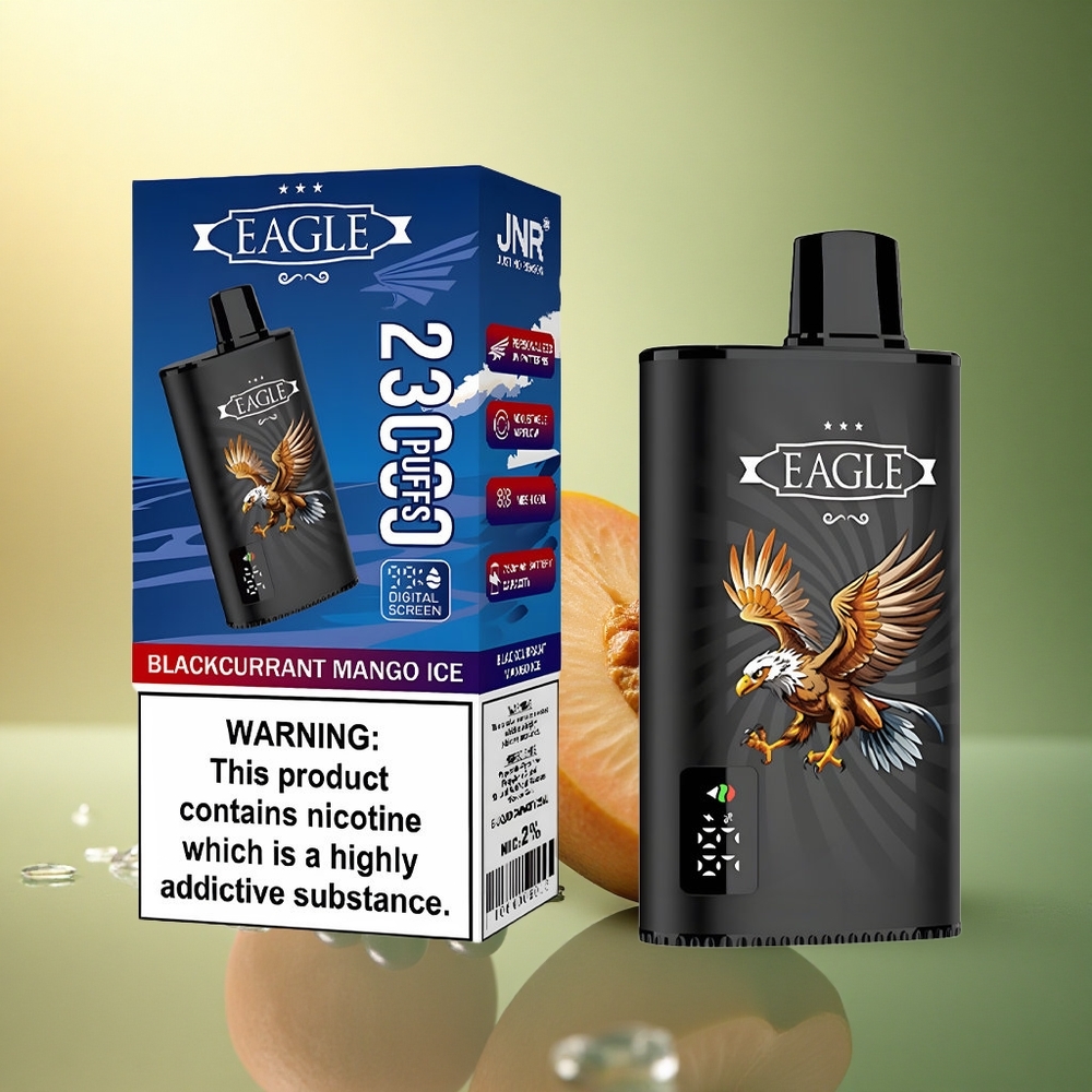 JNR EAGLE Smart 23000 عصير المانجو والكشمش الأسود مع شاشة رقمية وشبكة 1.0 أوم وبطارية 750 مللي أمبير