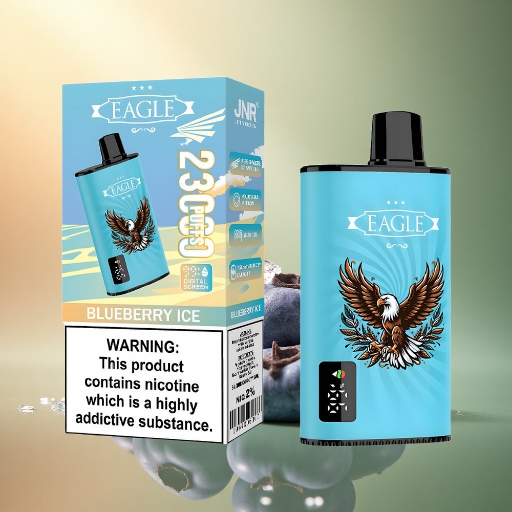 JNR EAGLE Smart 23000 توت أزرق جليدي بشاشة رقمية وملف شبكي 1.0 أوم وبطارية 750 مللي أمبير