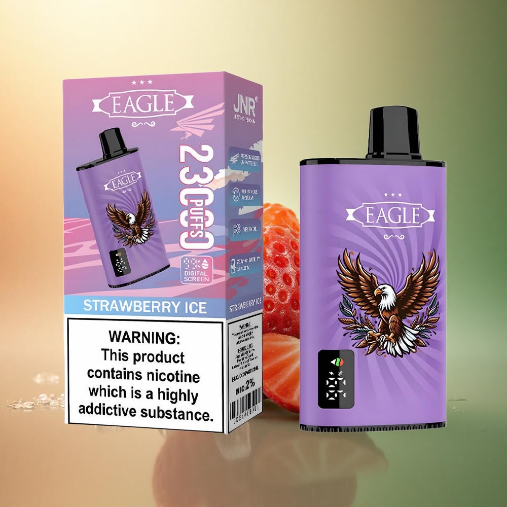 JNR EAGLE Smart 23000 الفراولة آيس مع شاشة رقمية وملف شبكي 1.0 أوم وبطارية 750 مللي أمبير