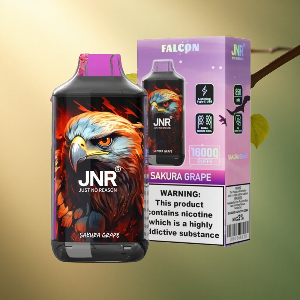 JNR Falcon 16000 عنب السكورة 850 مللي أمبير 22 مل 2% نيكوتين