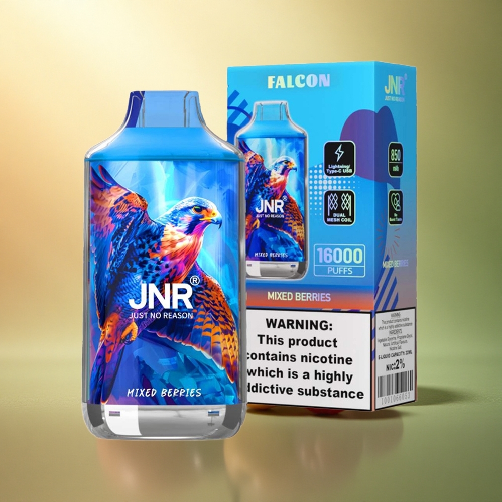 JNR Falcon 16000 التوت المختلط مع بطارية 850 مللي أمبير ونيكوتين 2%