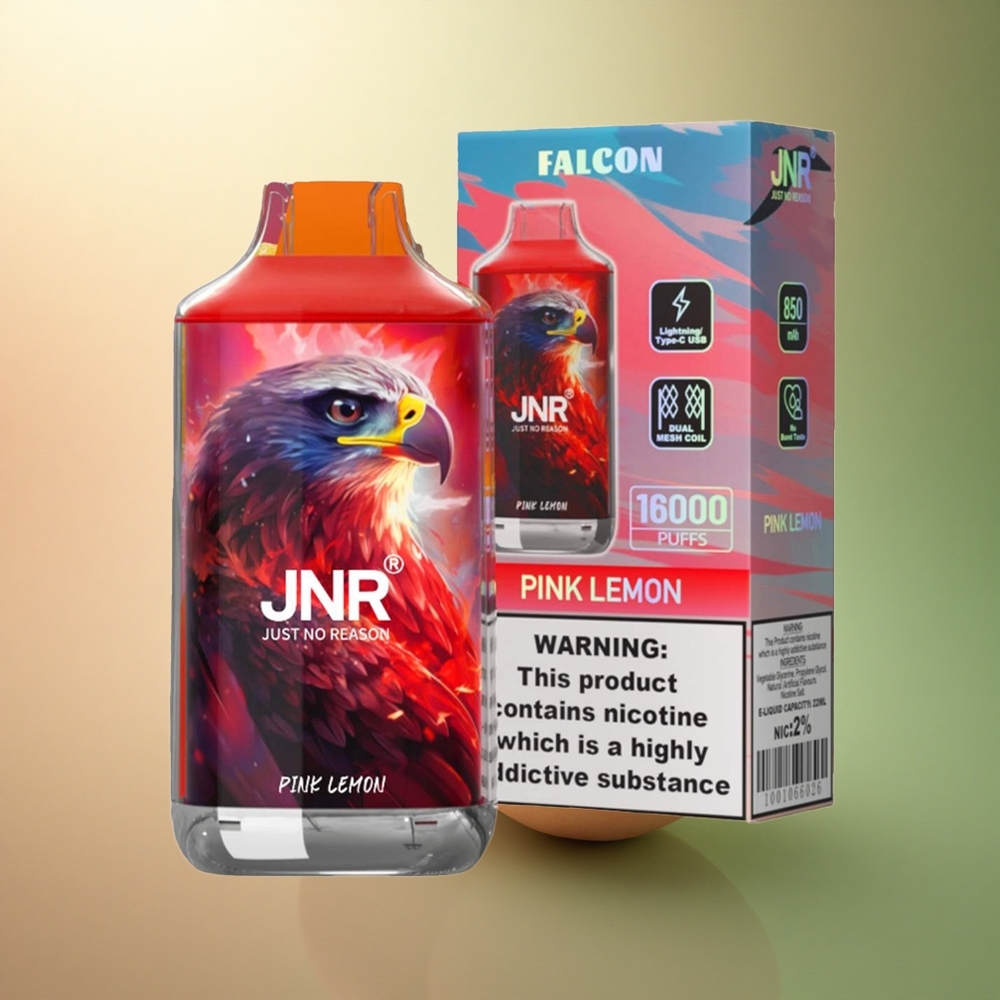 JNR Falcon 16000 ليمون وردي مع بطارية 850 ملي أمبير ونيكوتين 2%
