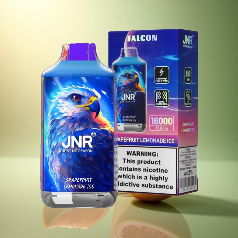 JNR Falcon 16000 عصير الليمون الجريب فروت المثلج ببطارية 850 مللي أمبير ونيكوتين 2%