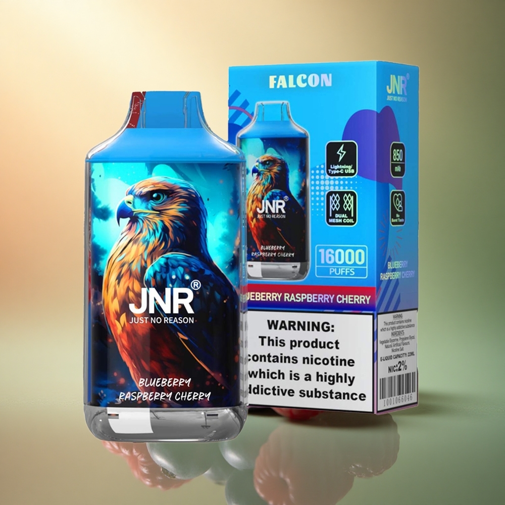 JNR Falcon 16000 توت أزرق توت أحمر كرز مع شاشة ذكية ونوع سي وشاحن برق