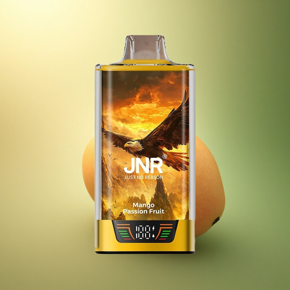 JNR Falcon Pro 28000 مانجو فاكهة العاطفة مع 5% نيكوتين و 950 مللي أمبير ساعة و 30 مل سعة