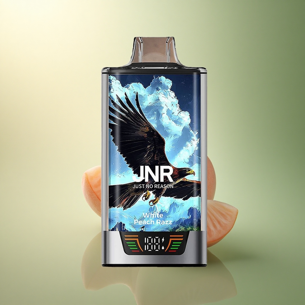 JNR Falcon Pro 28000 الخوخ الأبيض والتوت مع 5% نيكوتين و950 ملي أمبير وشاشة ذكية