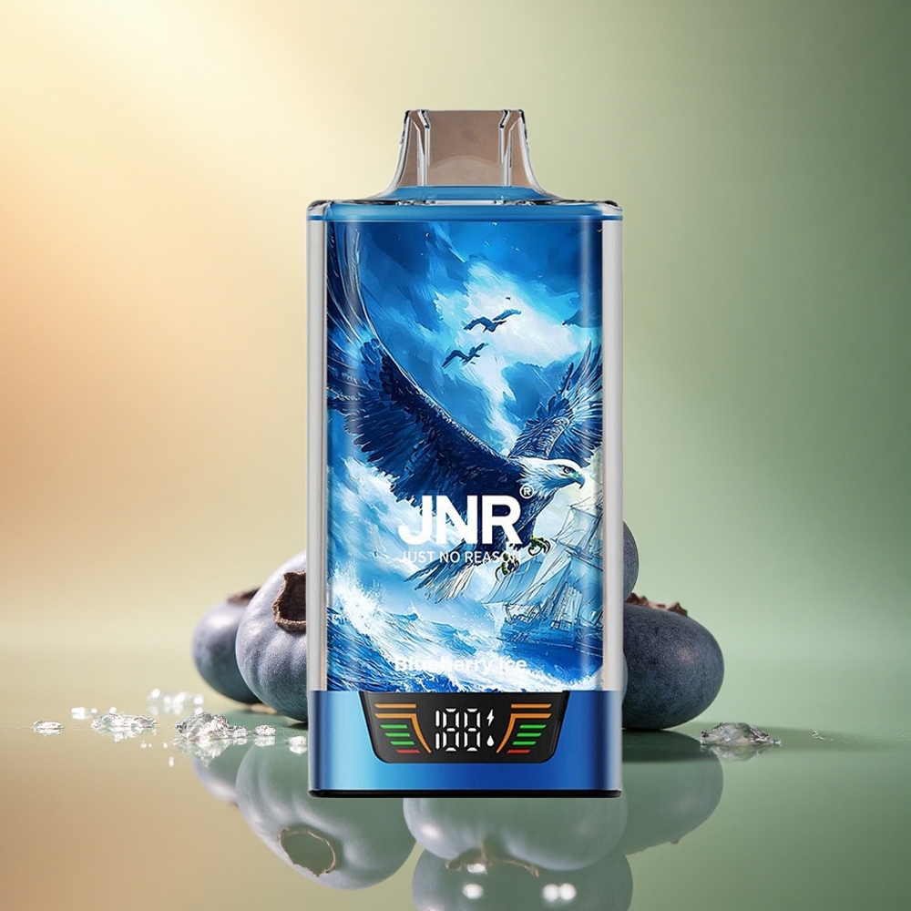 JNR Falcon Pro 28000 توت أزرق مثلج بشاشة ذكية وشاحن USB Type-C