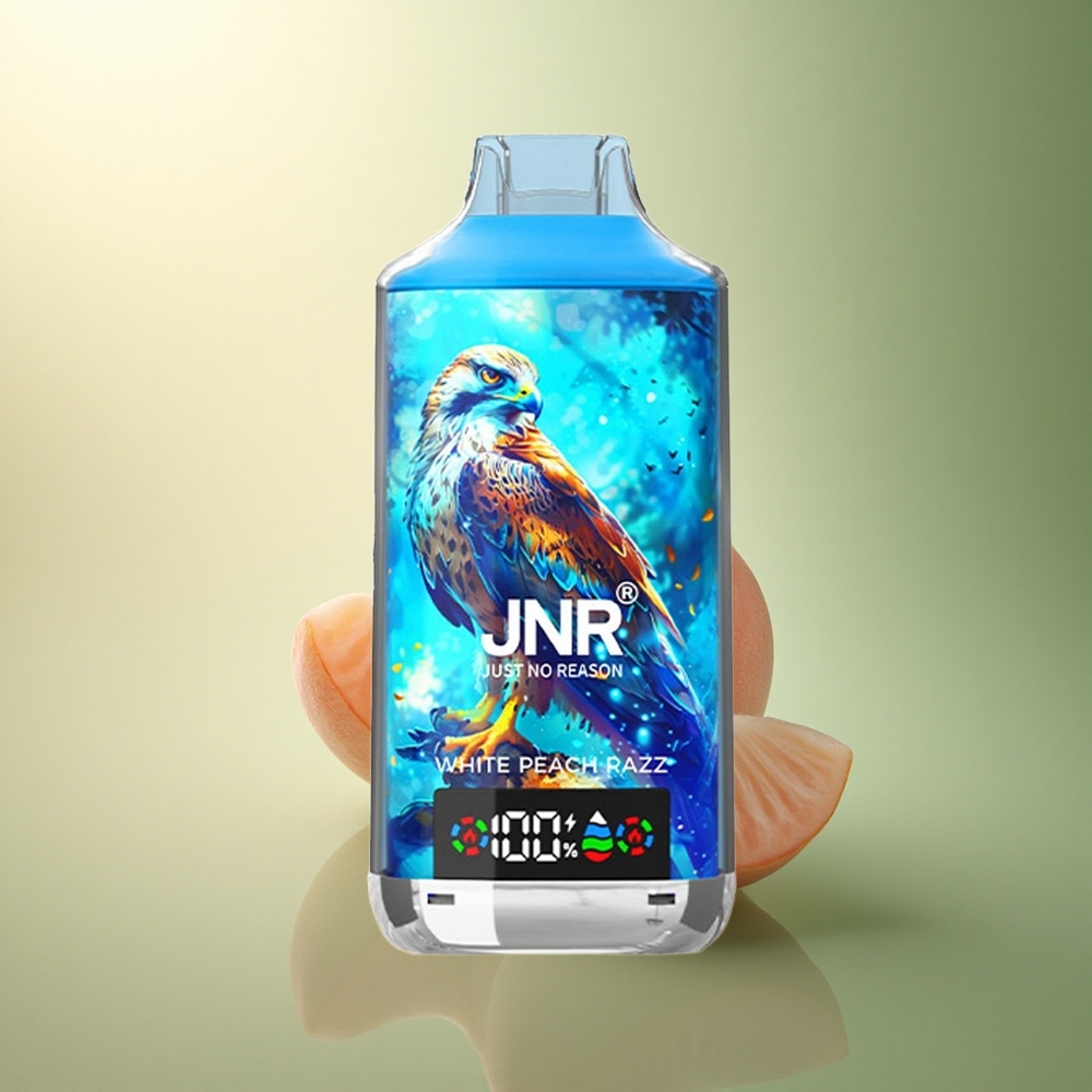 JNR Falcon X 18000 الخوخ الأبيض والرازبري مع شاشة رقمية وشحن سريع نوع-C