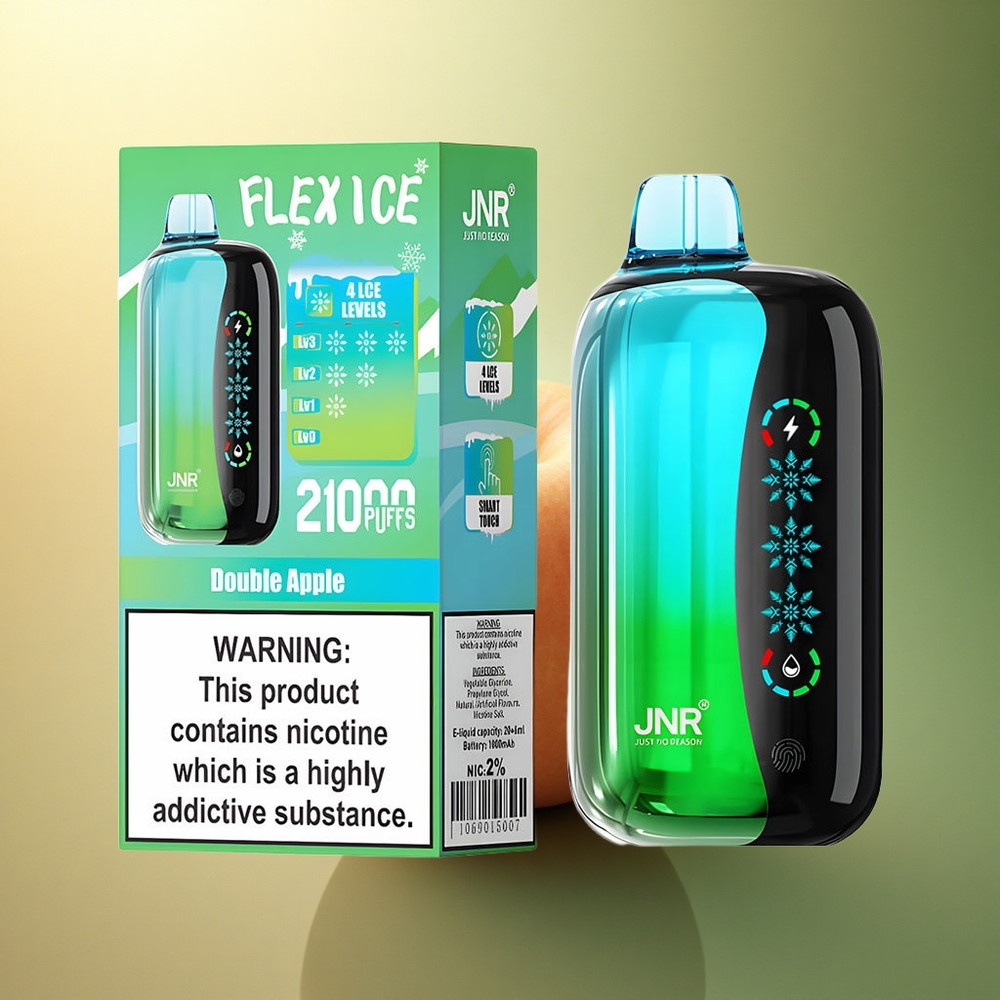 JNR Flex Ice 21000 تفاحة مزدوجة جليد قابل للتعديل مع شاشة لمس ونسبة نيكوتين 5%