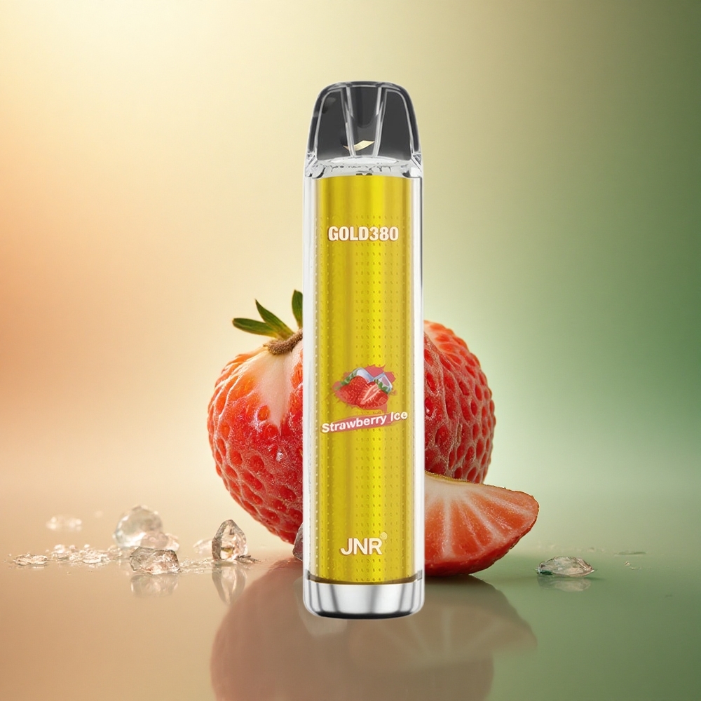 JNR Gold380 6000 الفراولة آيس مع سعة بطارية 1500 مللي أمبير وملف شبكي 1.0 أوم ومحتوى نيكوتين 5%