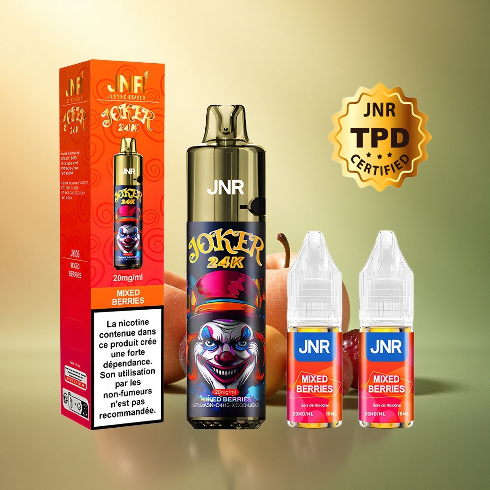 JNR Joker 24K توت مختلط مع 2% نيكوتين وبطارية 800 مللي أمبير