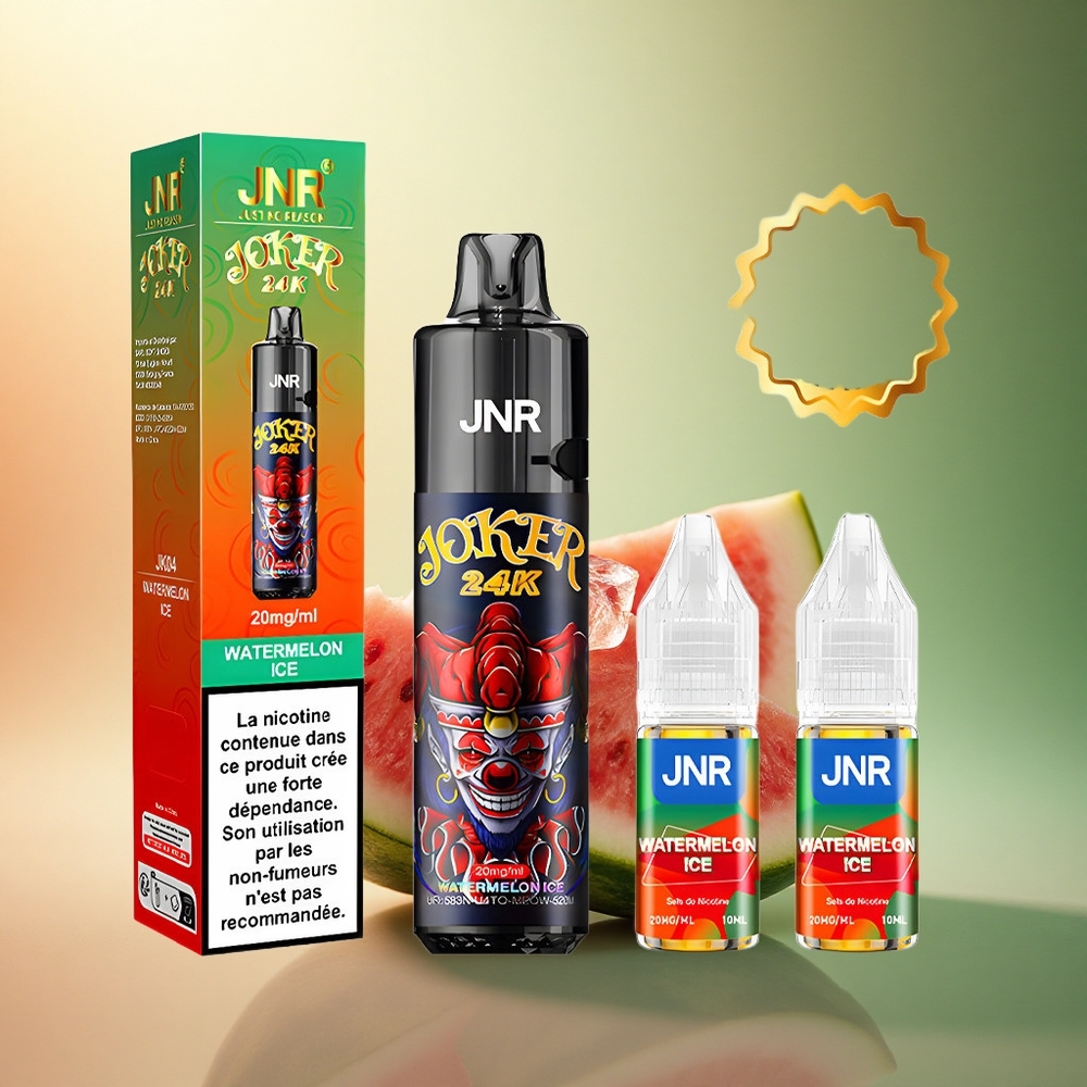 JNR Joker 24K بطيخ مثلج مع بطارية 800 مللي أمبير ومحتوى نيكوتين 2%