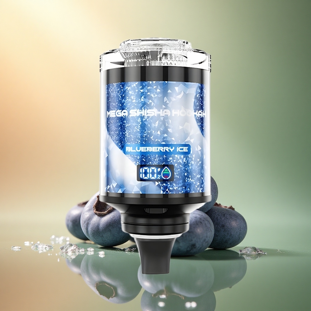 JNR Mega Shisha Hookah 100K توت أزرق مثلج 2200 مللي أمبير 2% نيكوتين