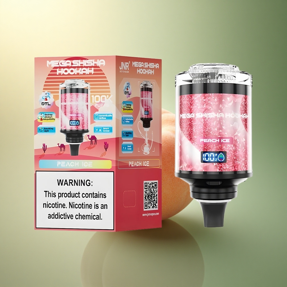 JNR Mega Shisha Hookah 100K خوخ جليدي 2200 مللي أمبير 2% نيكوتين