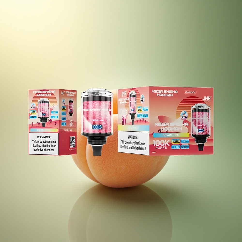 JNR Mega Shisha Hookah 100K خوخ جليدي 2200 مللي أمبير 2% نيكوتين