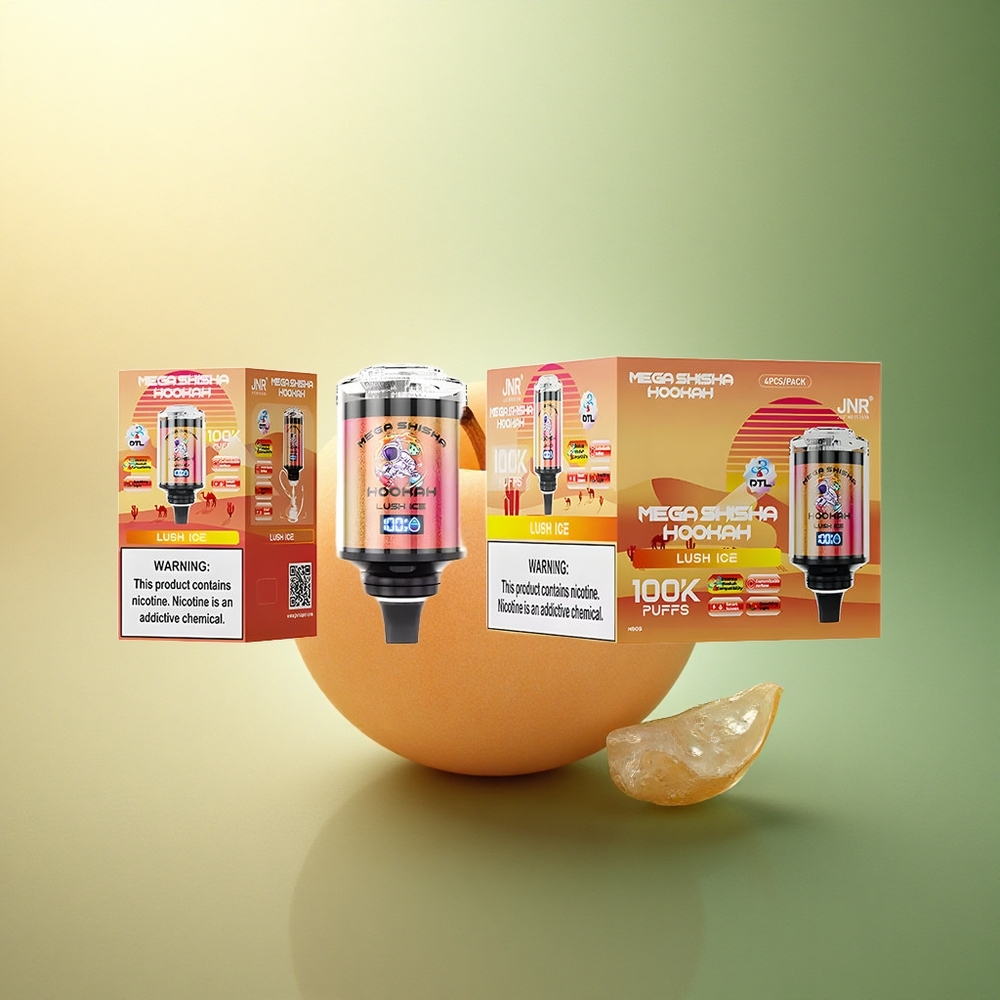 JNR Mega Shisha Hookah 100K لوش آيس ببطارية 2200 مللي أمبير وبقوة نيكوتين 2٪
