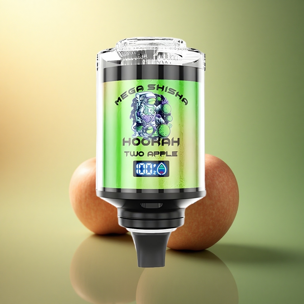 JNR Mega Shisha Hookah 100K تفاحتين بشاشة ذكية وبطارية 2200 مللي أمبير