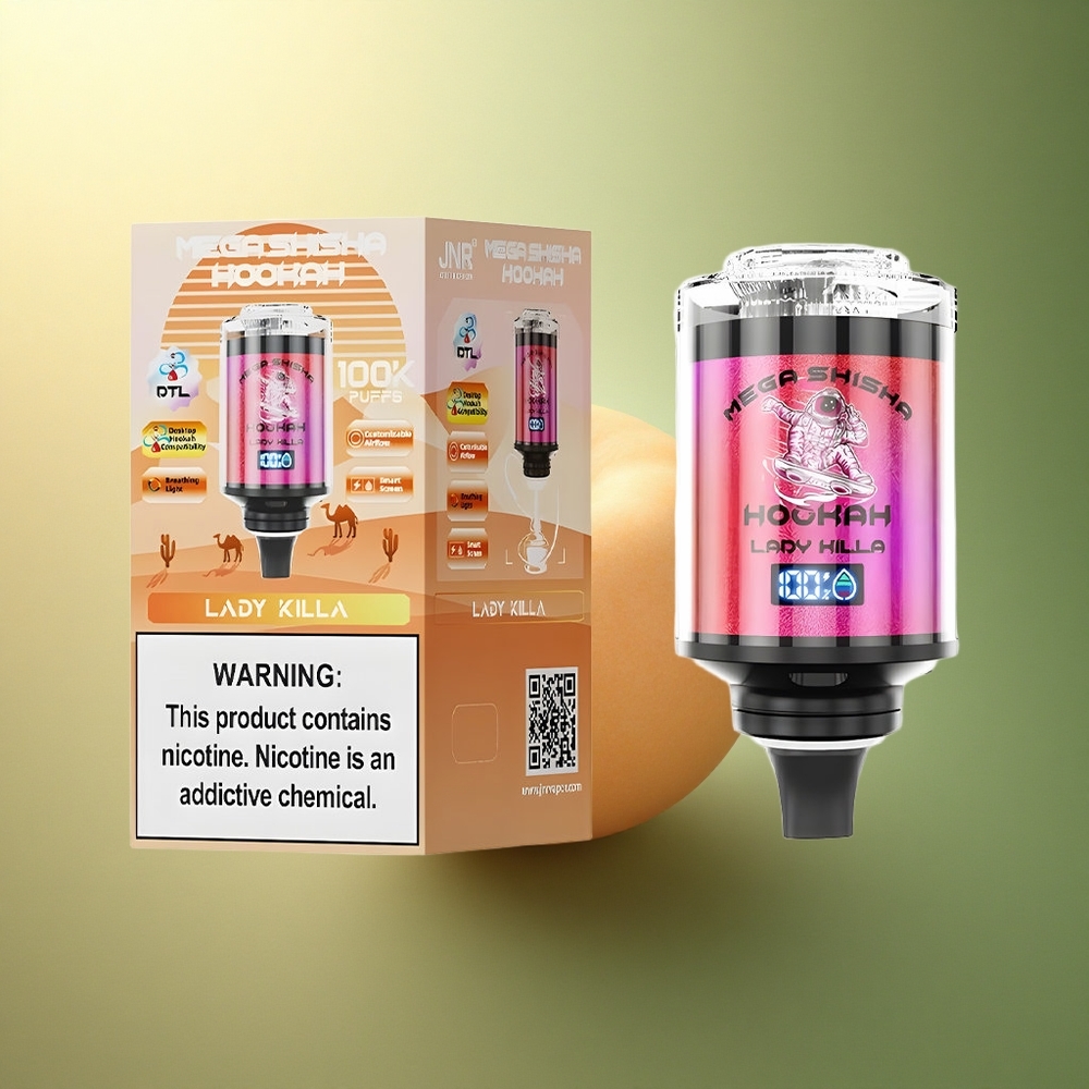 JNR Mega Shisha Hookah 100K سيدة القاتلة 2200mAh 2% نيكوتين