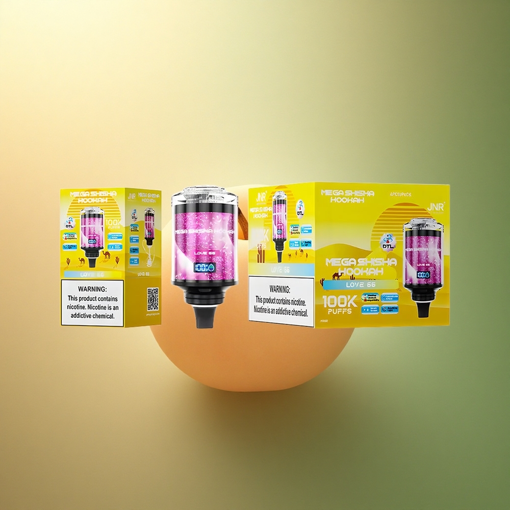 JNR Mega Shisha Hookah 100K حب 66 مع شاشة ذكية و 2200 مللي أمبير وبقوة نيكوتين 2٪