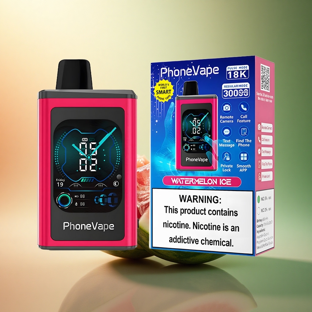 JNR PhoneVape 30000 بطيخ مثلج بشاشة كاملة ونيوترين 5%
