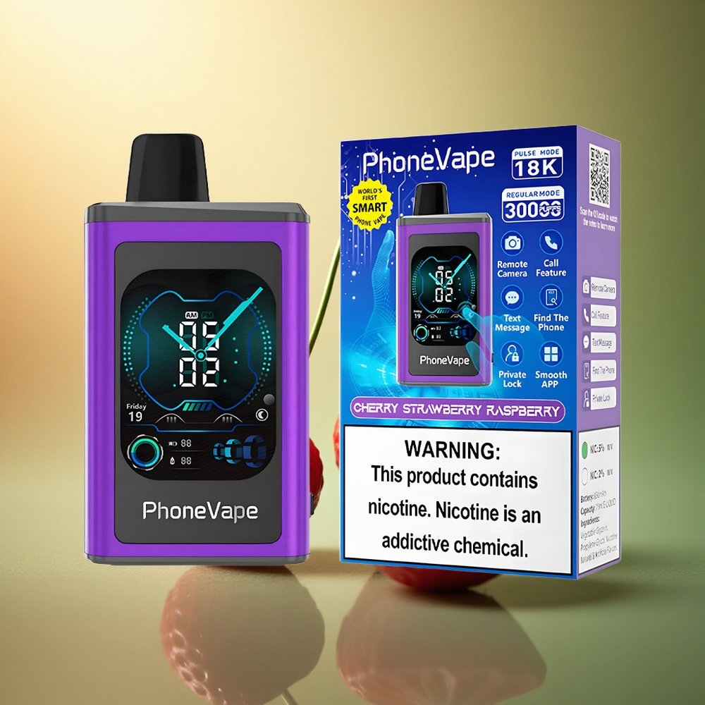 JNR PhoneVape 30000 كرز فراولة توت مع بطارية 850 ملي أمبير وقوة نيكوتين 5%