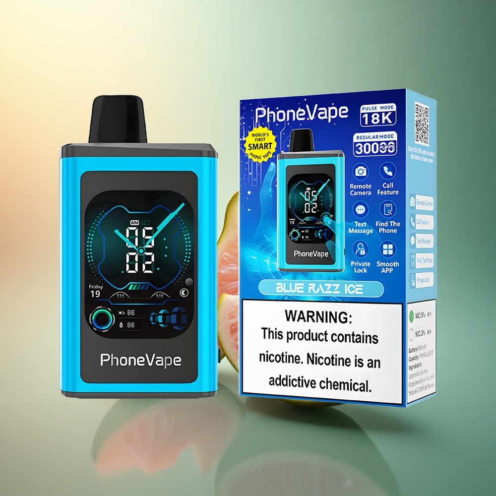 JNR PhoneVape 30000 توت أزرق جليدي مع بطارية 850 مللي أمبير وسيولة هواء قابلة للتعديل