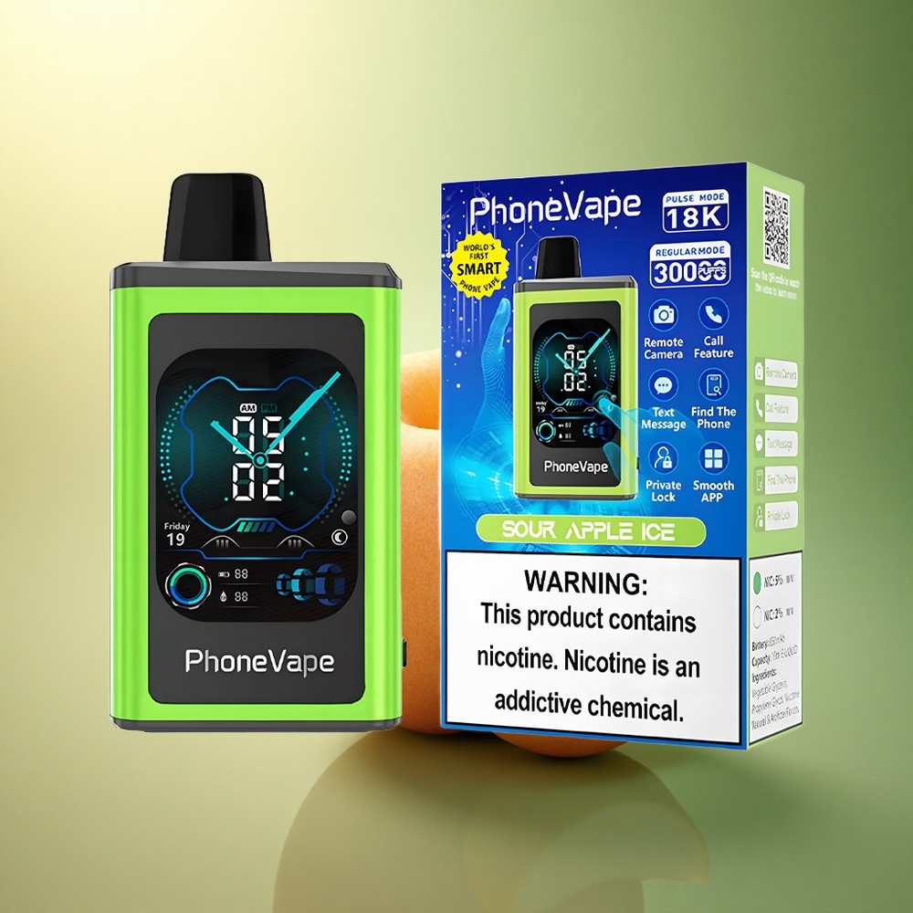 JNR PhoneVape 30000 تفاحة حامضة مثلجة مع بطارية 850mAh ونيكوتين 5%