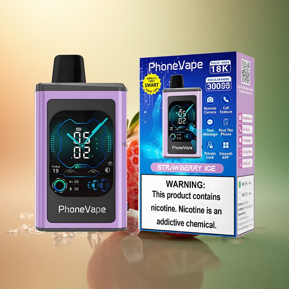 JNR PhoneVape 30000 فراولة آيس مع بطارية 850mAh وقوة نيكوتين 5%