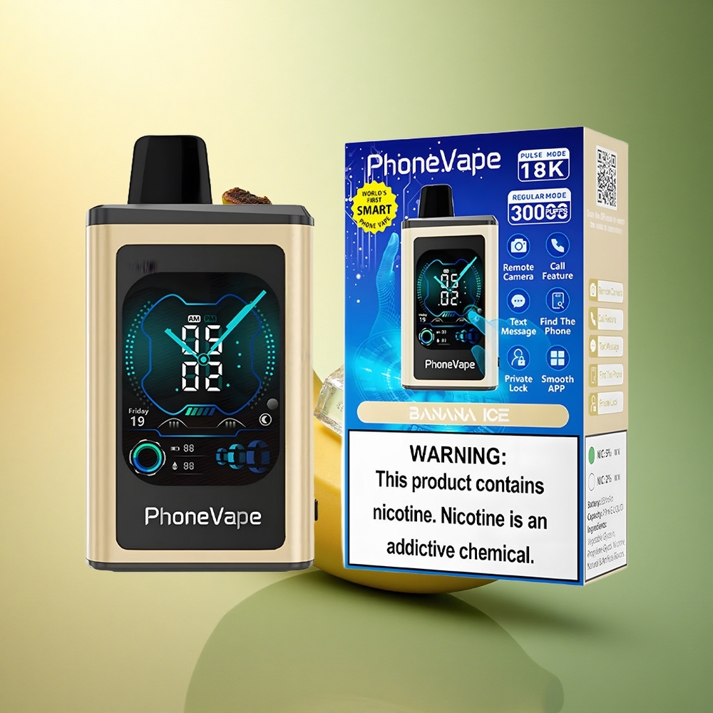 JNR PhoneVape 30000 موز مثلج مع شاشة كاملة وبطارية 850mAh