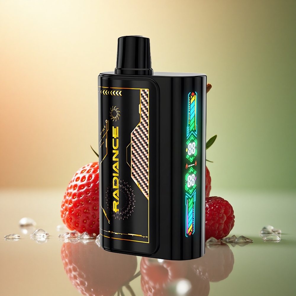 JNR Radiance 31000 فراولة توت عُلّيق كرز مثلج بشاشة ذكية وبطارية 950 ميلي أمبير وشاحن Type-C