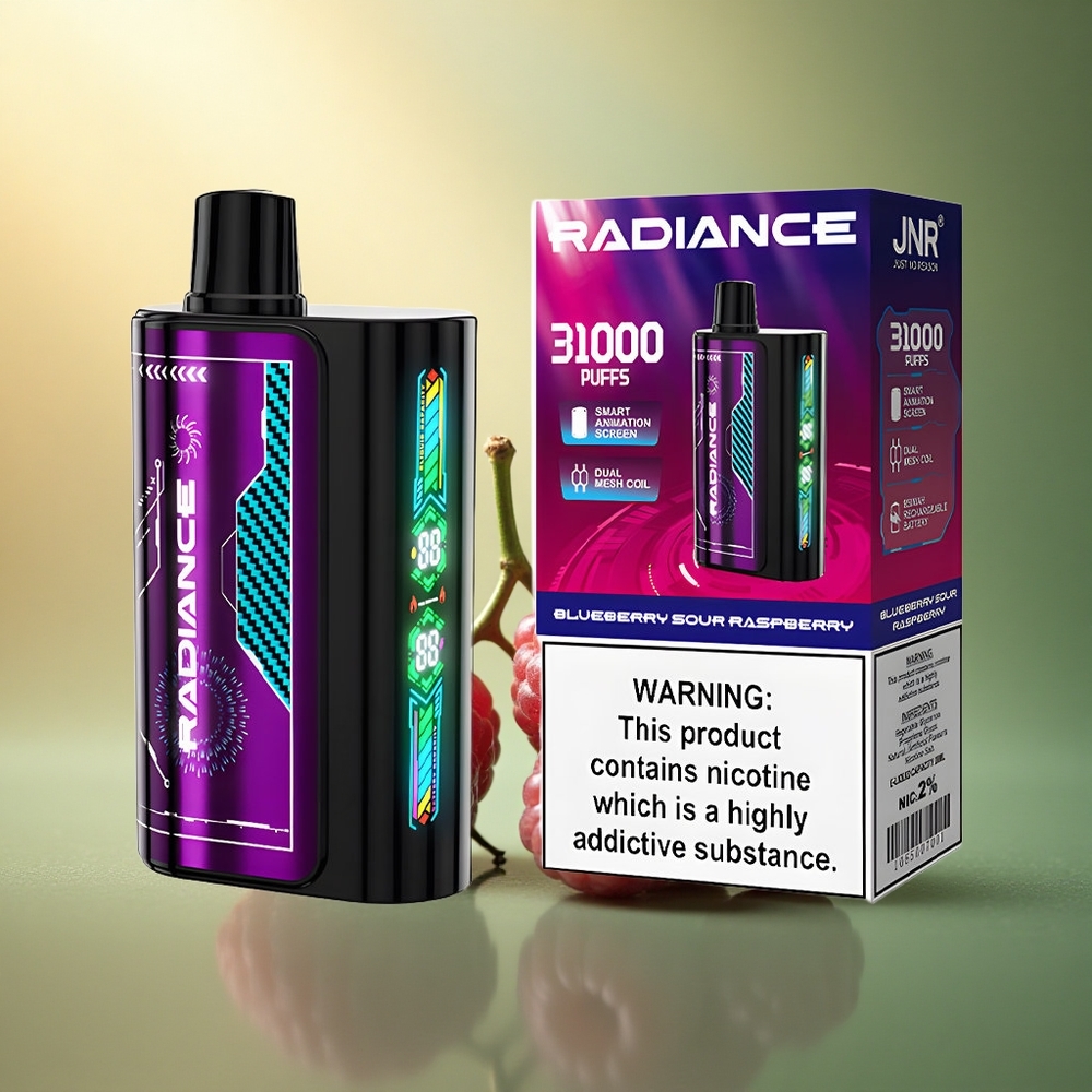 JNR Radiance 31000 توت أزرق حامض التوت مع شاشة ذكية وبطارية 950 مللي أمبير
